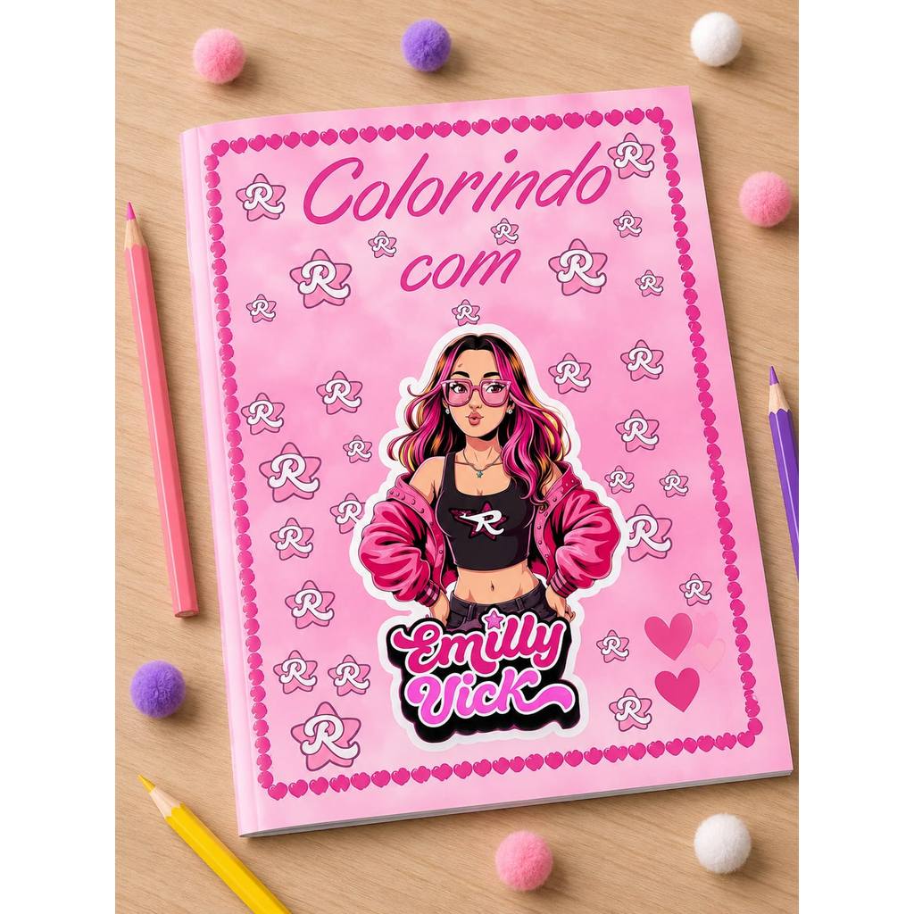 Livro de Colorir Revistinha Personalizado EMILY VICK Infantil  Festa Lembrancinha Aniversario todos os temas