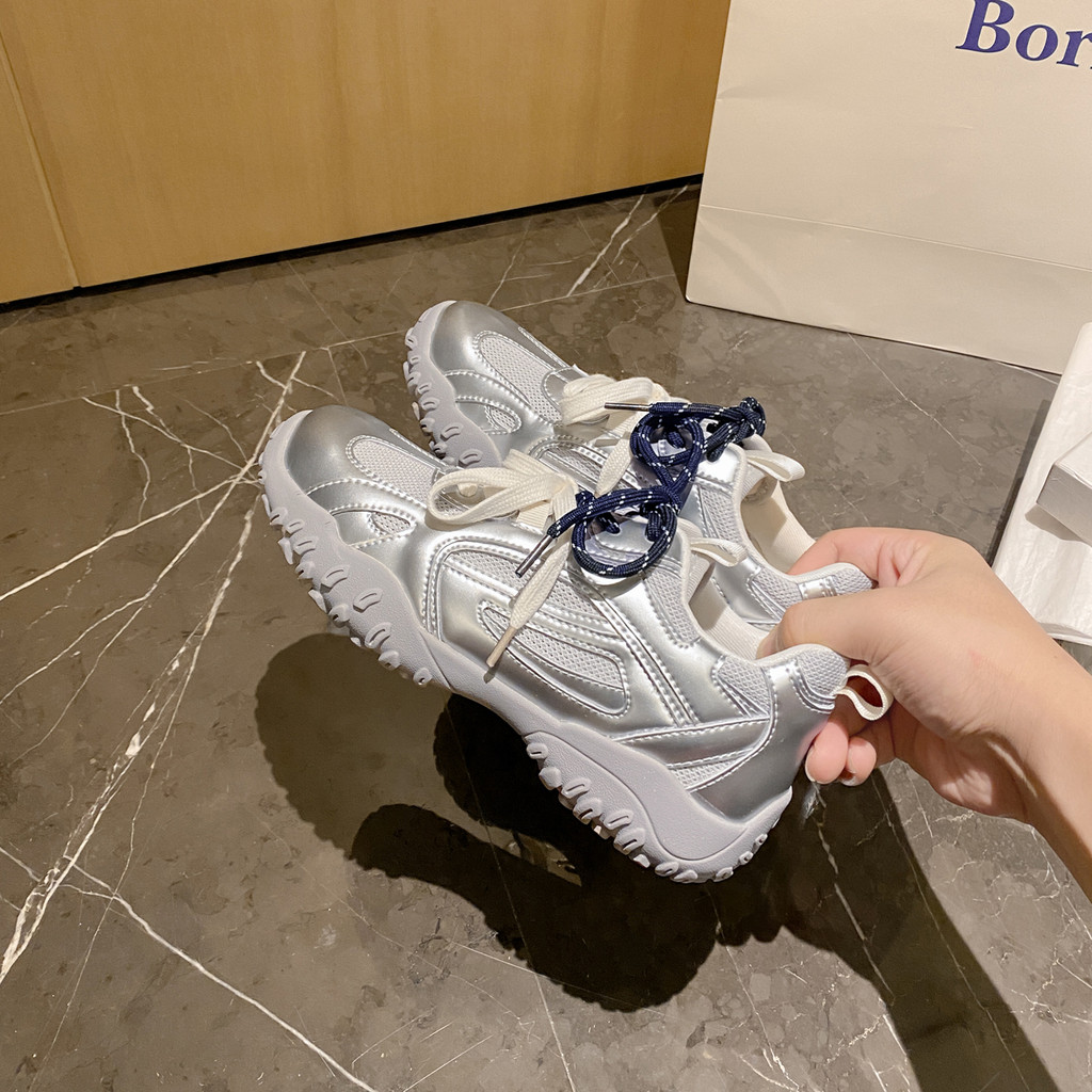 Aumento interno pequeno Forrest Gump sapatos primavera verão de sola grossa esportes lazer malha respirável 2025 novo es
