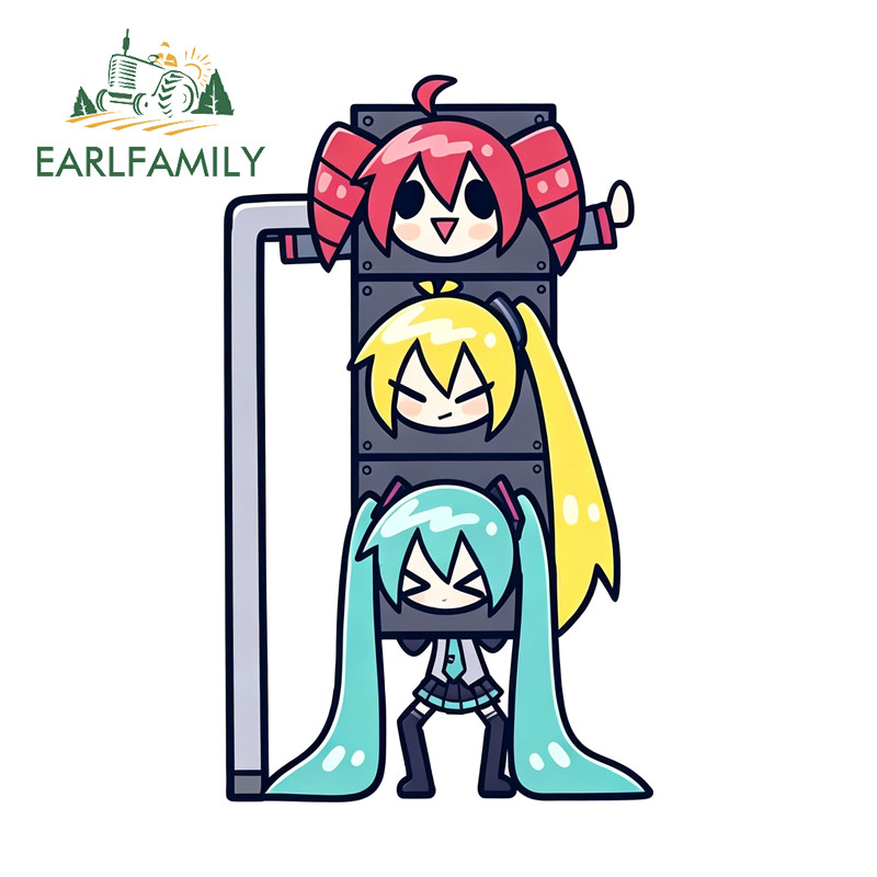 EARLFAMILY Hatsune Miku Adesivo De Carro Humorístico Oclusão Zero Corrida À Deriva Veículo Motor Pára-Brisa Prancha JDM 