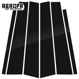 6 Pçs Pilar Da Janela Do Carro Postes Capa Bc Coluna Adesivos Porta Lateral Painel Guarnição Decoração Preto Brilhante A