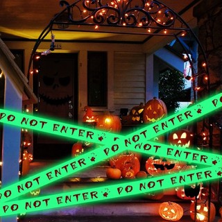 Nova fita de advertência luminosa de Halloween decoração linha de alerta fluorescente casa assombrada sala secreta Bar f