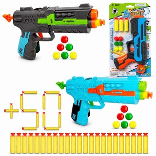 2 Arminhas Lança Bolinhas Pistola Nerf +56 Dardos que Grudam