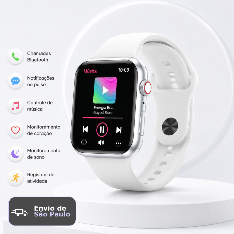 Os novos smartwatches Mini, Pro e Plus de 2026 vêm com duas pulseiras, são primorosamente projetados e possuem uma varie