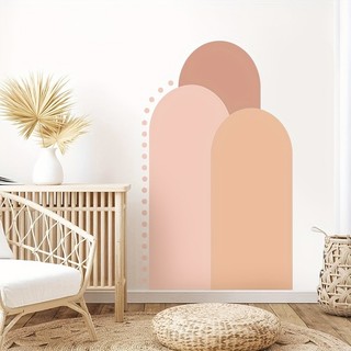Adesivo Parede Arco Boho Conjunto 2 Unidades, PVC Autocolante Reutilizável, Decoração Geométrica Quarto Sala Janela
