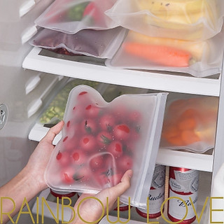 Bolsa de Armazenamento em Silicone SEM BPA / Saco para Guardar Alimentos/Vegetais em Geladeira/Refrigerador/Congelador