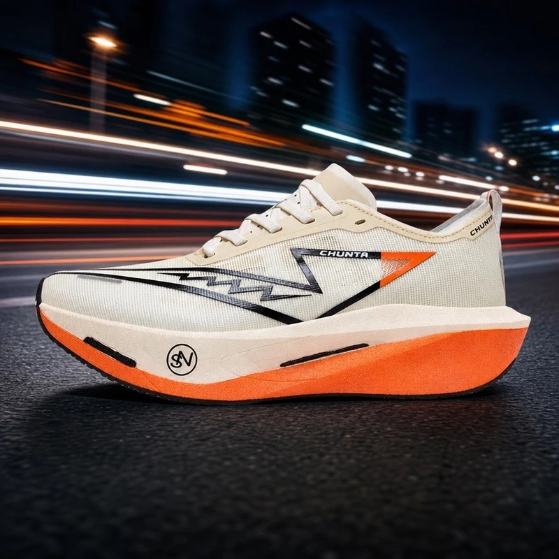 CHUNTA Men's Carbon Board Running Shoes Marathon Specialty Sports Breathable Lightweight Women's Athletic Sneakers — imagem 1
