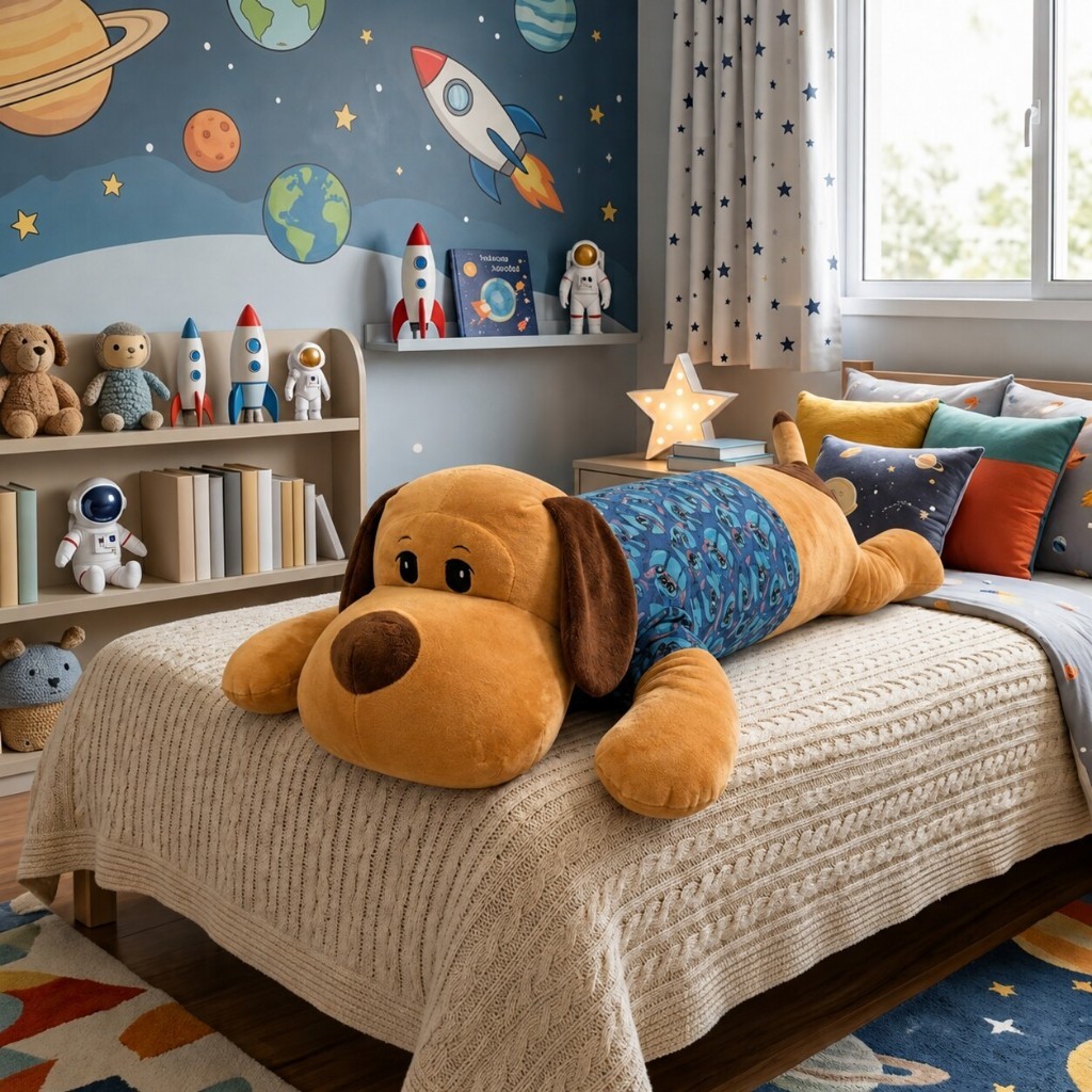 Xuxão Dog Gigante 1,10m Pelúcia Travesseiro Corpo Macio para Abraçar e Dormir