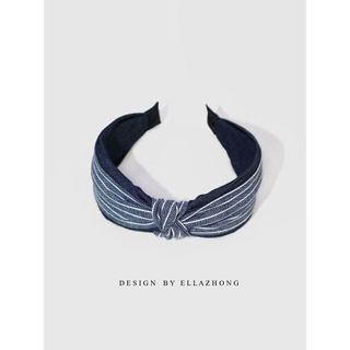 Super fácil de combinar ~ Retro literário bandana listrado feriado Original nicho Hairpin azul escuro estilo Hong Kong a