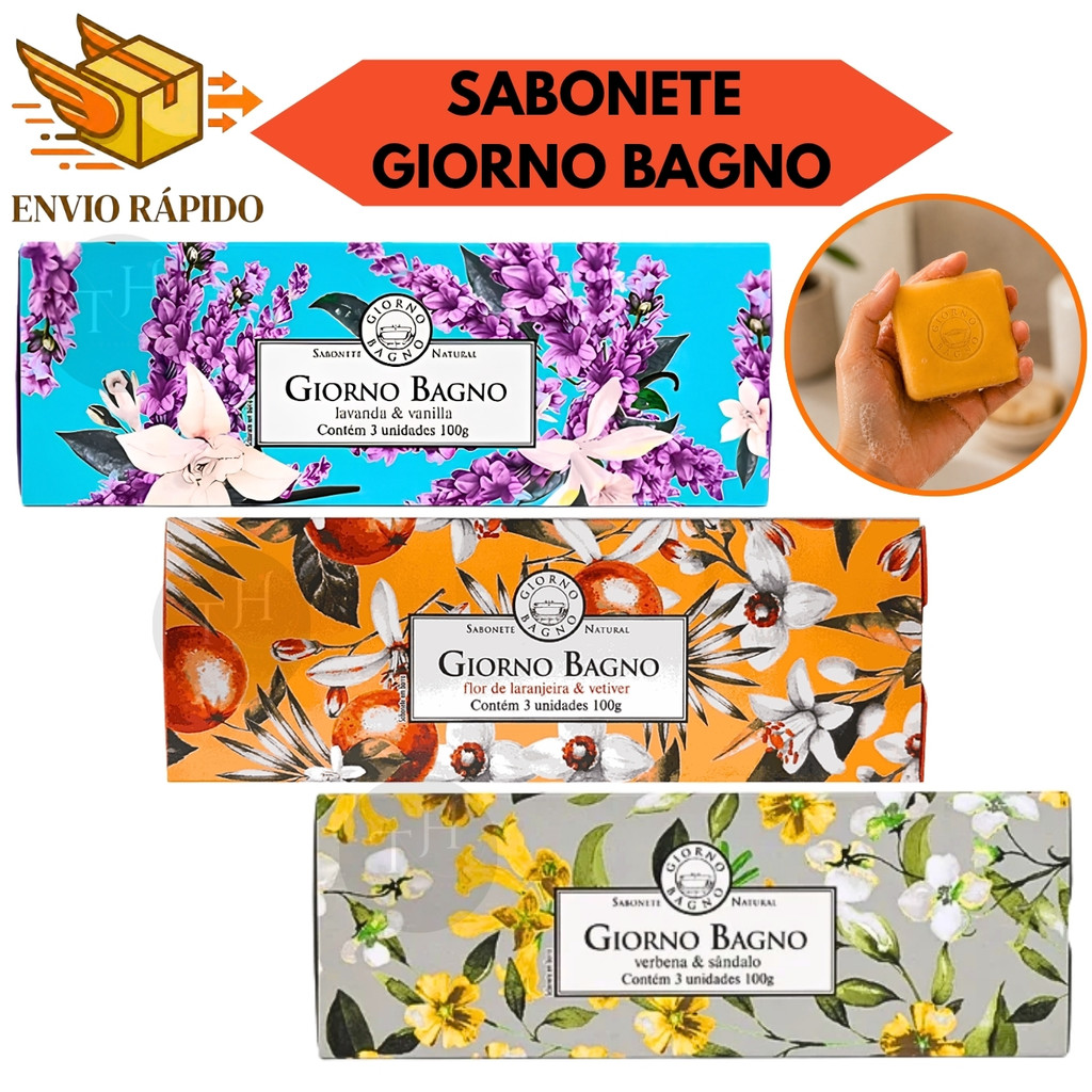 Kit 3 Sabonetes Giorno Bagno Escolha Sua Fragrância 100Gr Cada - Presenteável Alta Perfumação