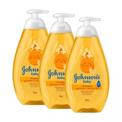 KIT 3 Shampoos Johnson's Baby Regular 750ml