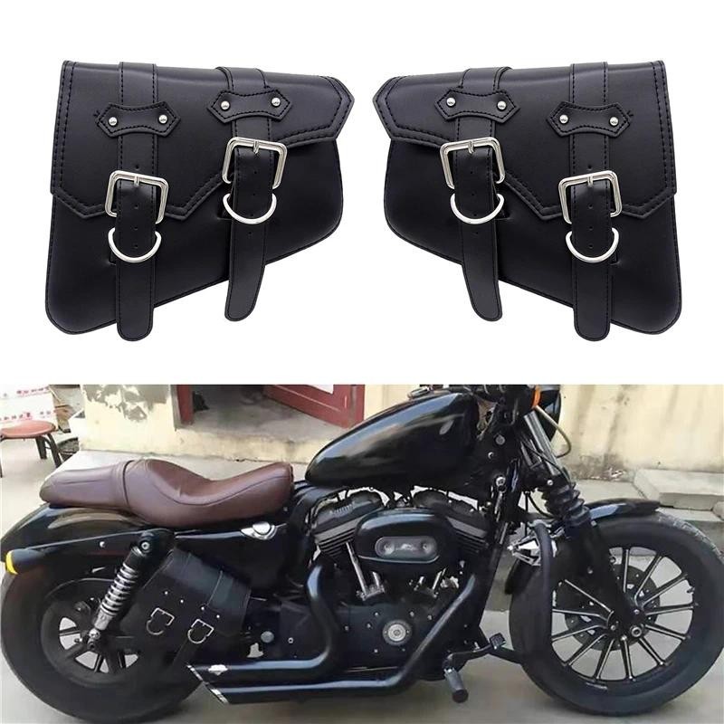 Bolsa À Prova D'água Para Motocicleta , De Couro Pu Ferramentas Laterais De Bagagem Sportster XL 883 1200