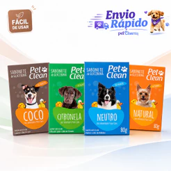 Sabonetes Glicerina em Barra para Cachorros e Gatos Pet Clean 80g