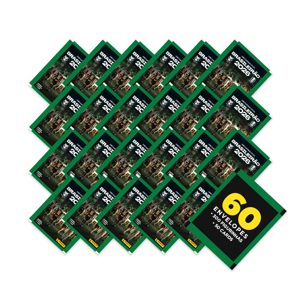 Brasileirão 2026 Pack 60 Envelopes (300 Figurinhas+60 Cards)