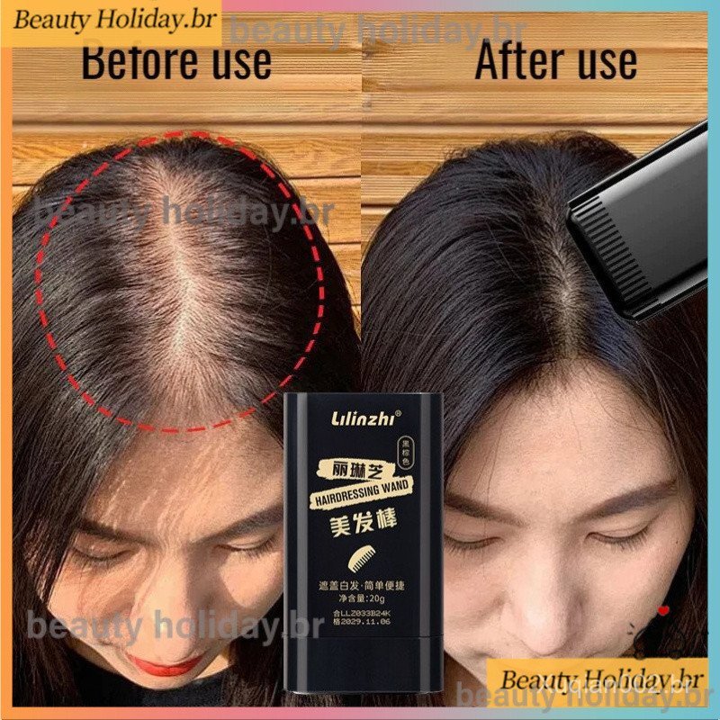 Bastão De Cabelo À Prova D'água E De Suor , Sem Manchas Desbotamento , Cobre Cabelos Grisalhos , Pente Dentado Natural ,