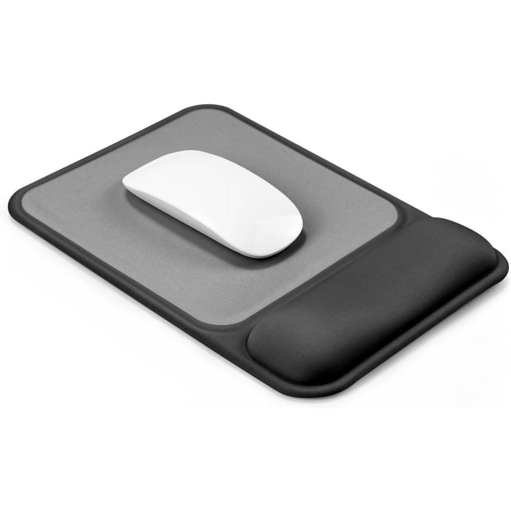 Mouse Pad Ergonômico com Apoio de Pulso em Gel, 10 x 7,25 polegadas, Preto