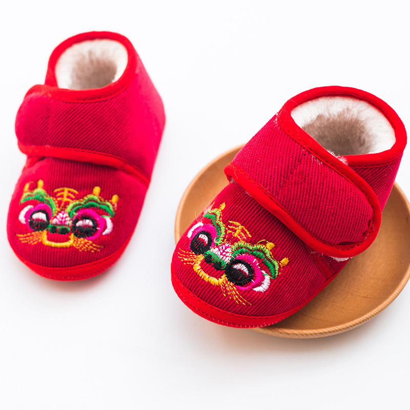 0-1 ano de idade bebê tigre Toe sapatos de algodão bebê mês cheio recém-nascido um ano de idade sapatos de algodão de so