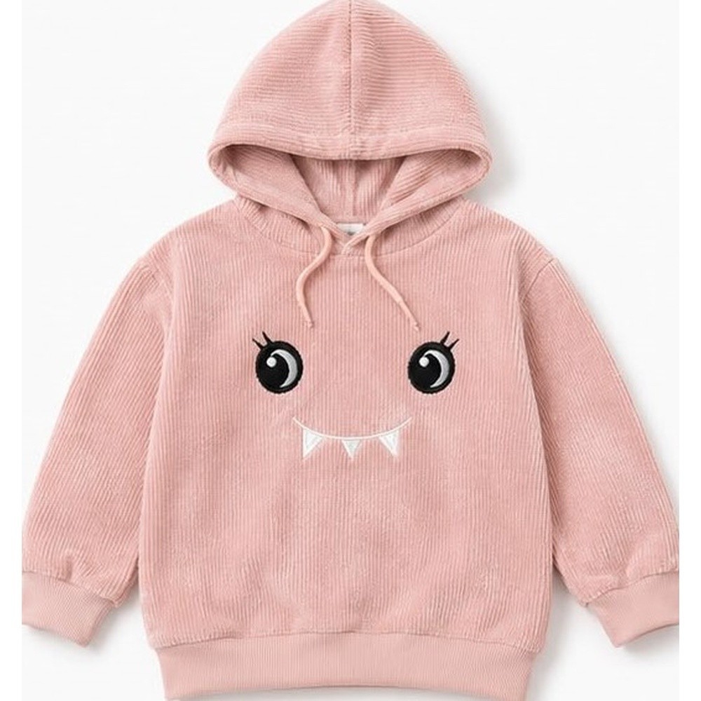 Conjunto Infantil de 1 a 3 anos de Inverno Meninino e Menina Cotelê com Capuz e Calça Moletom