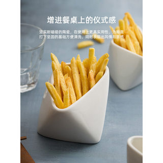 Iogurte tridimensional dobrado batatas fritas copo doméstico tigela de cerâmica característica criativa Hotel utensílios