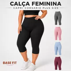 Calça Feminina Capri Corsario Legging Cós Alto Plus Size Premium G ao G4