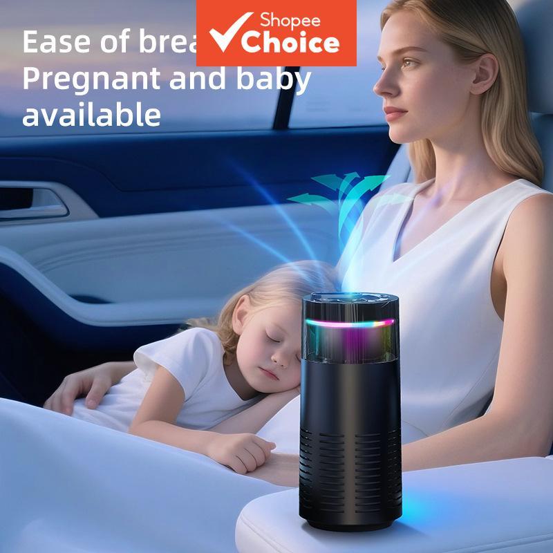Purificador De Ar De Carro De Íon Negativo Com Luz Aromaterapia Vara Remoção De Odor Elemento De Filtro Removível Presen