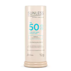Protetor Solar Sunless Stick com Base Efeito Matte FPS 50 Cor Média 12g