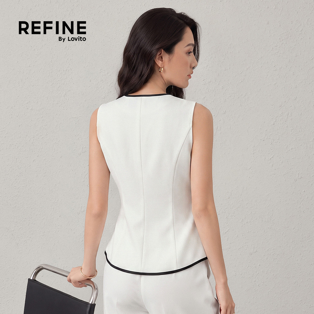 (Refine by Lovito) Blusa Elegante com para Primavera/verão Cor Damasco para mulheres Trabalho LR41L166 · foto 2