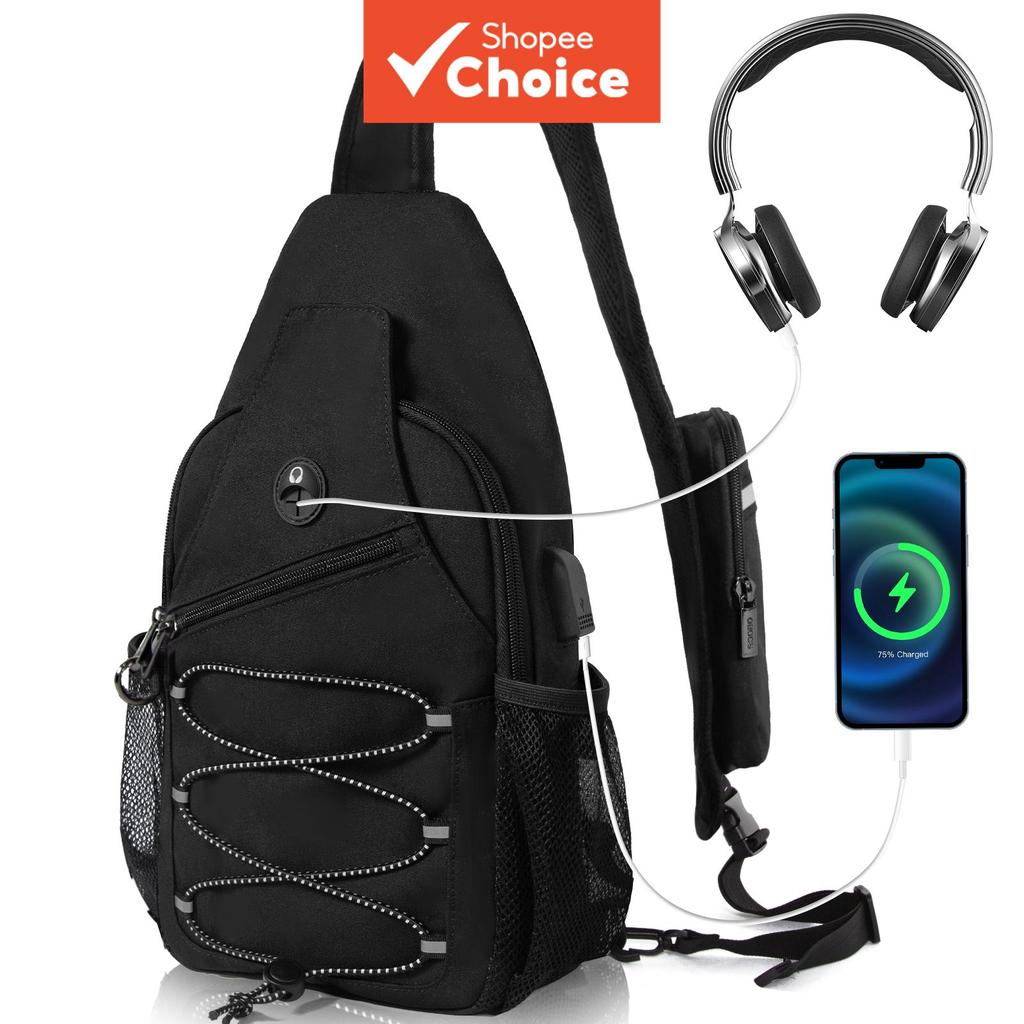 Bolsa tiracolo unissex para o peito, adequada para esportes, lazer ao ar livre, com alças duplas nos ombros