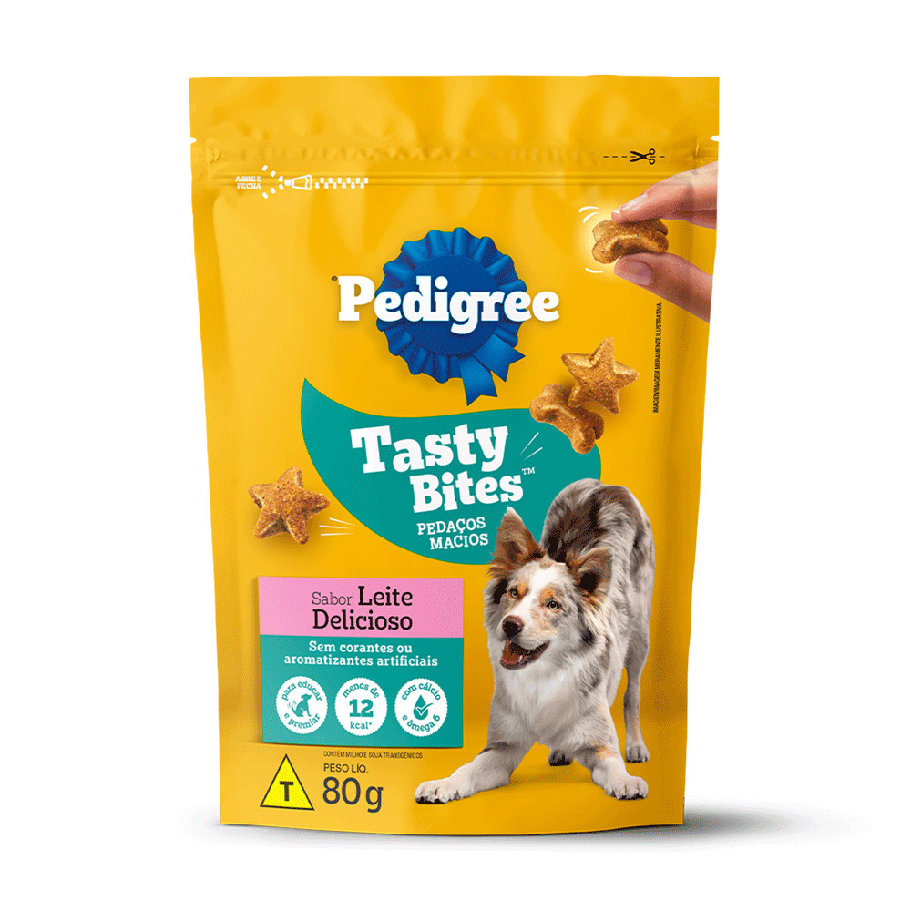 Snack Pedigree Tasty Bites Macios Leite Cães Adultos 80g