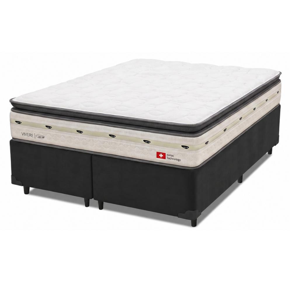 Cama Box King Molas Ensacadas Orion 193x203x70cm Herval - Suporta até 150 kg por pessoa