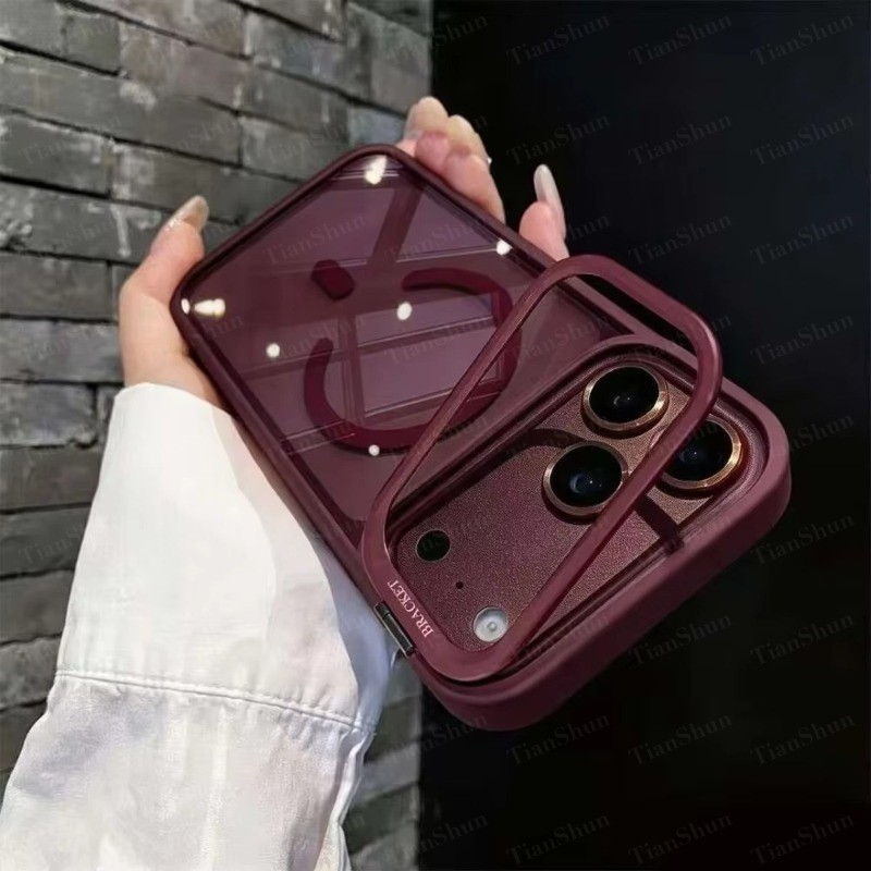 Capa De Telefone Acrílica Magnética Transparente Compatível Com IPhone 18 17 15 16 14 13 12 11 Pro Max Plus Silicone À P