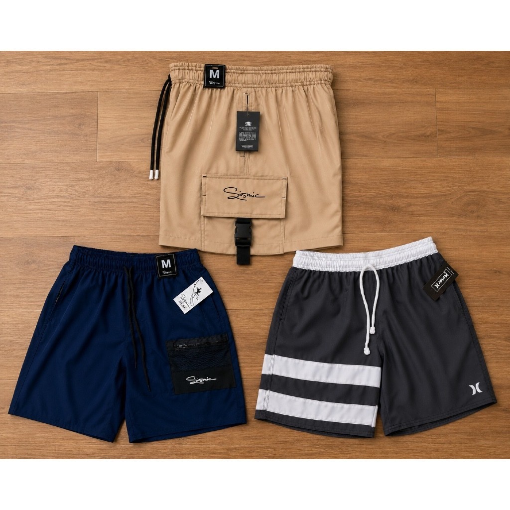 Kit 3 Bermudas Masculino Dry Fit Elastano