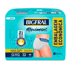 Roupa Íntima Bigfral Moviment Unissex G/XG 32 Unidades
