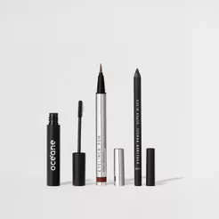 Kit Gel de Sobrancelha + Caneta Delineadora Marrom + Lápis para Olhos Preto (3 Produtos)