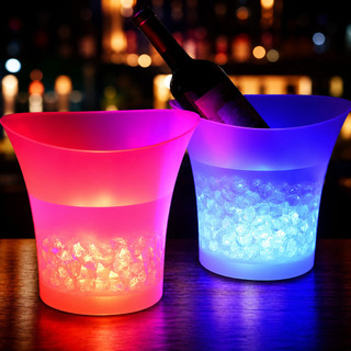 Balde de Gelo LED RGB 5L com Caixa de Som Bluetooth Recarregável para Festas e Churrasco