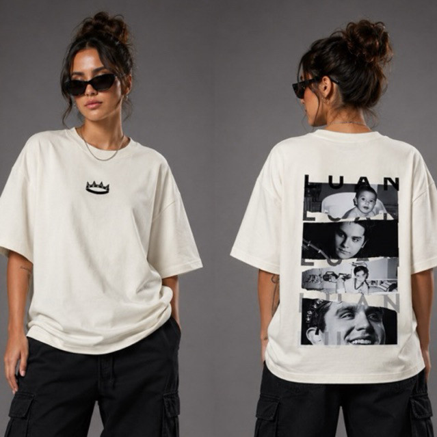[Camiseta Premium em Algodão Puro]SISI Camiseta Oversized Luan Santana Streetwear e SUEDINE PREMIUM Estampada Premium