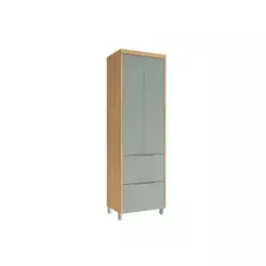Módulo Cozinha Nesher Marquesa Paneleiro c/ 2 Portas e 2 Gavetas 70cm Nature/Verde - Nesher