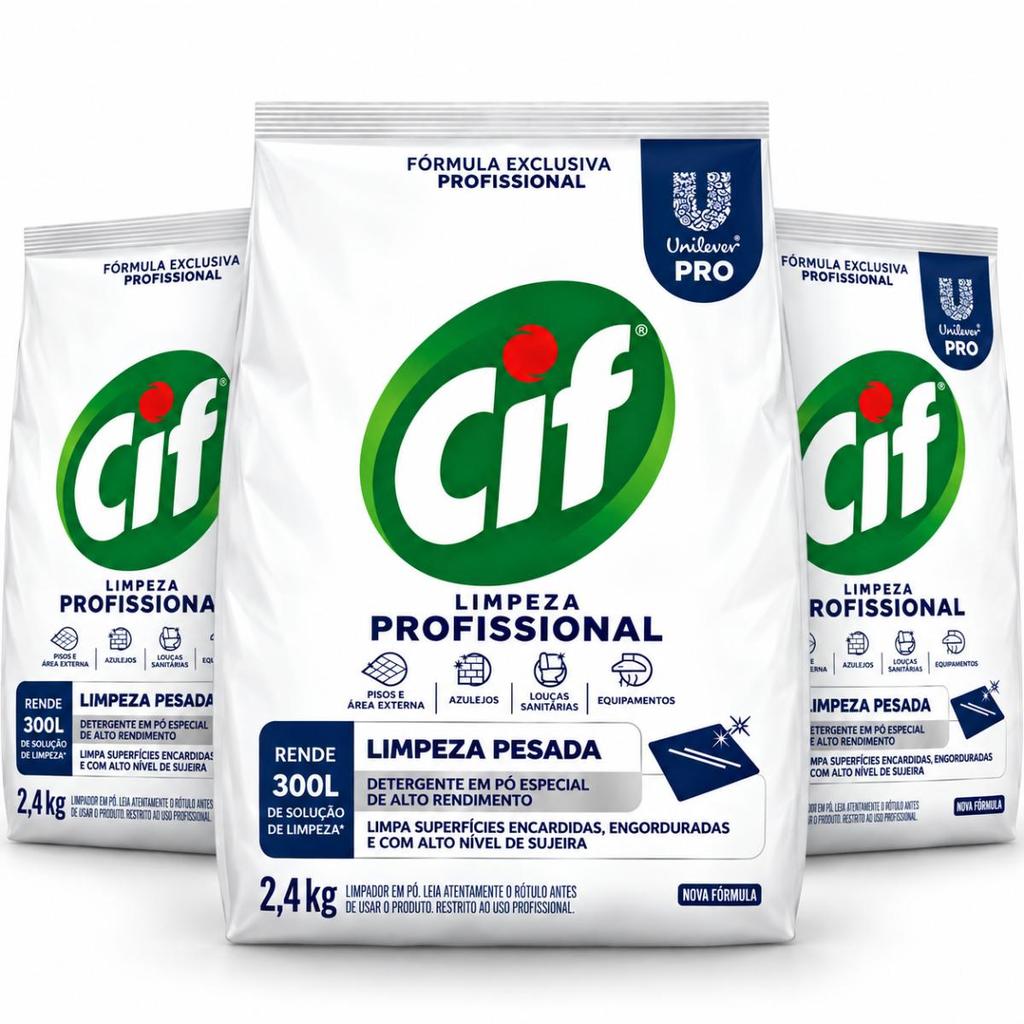 Cif Limpeza Pesada 2,4 Kg Detergente em Pó Profissional