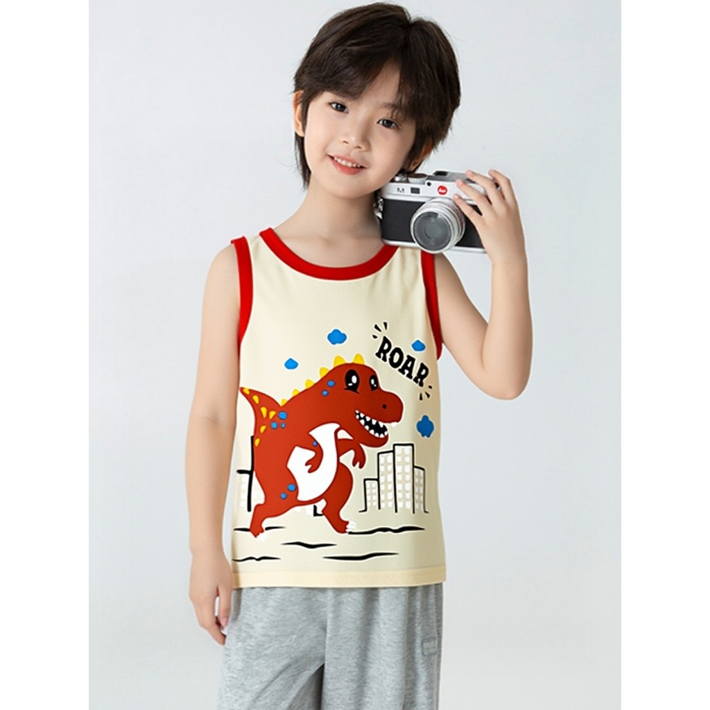 27 crianças marca roupas infantis 2026 verão novo estilo bebê menino dos desenhos animados dinossauro crianças puro algo