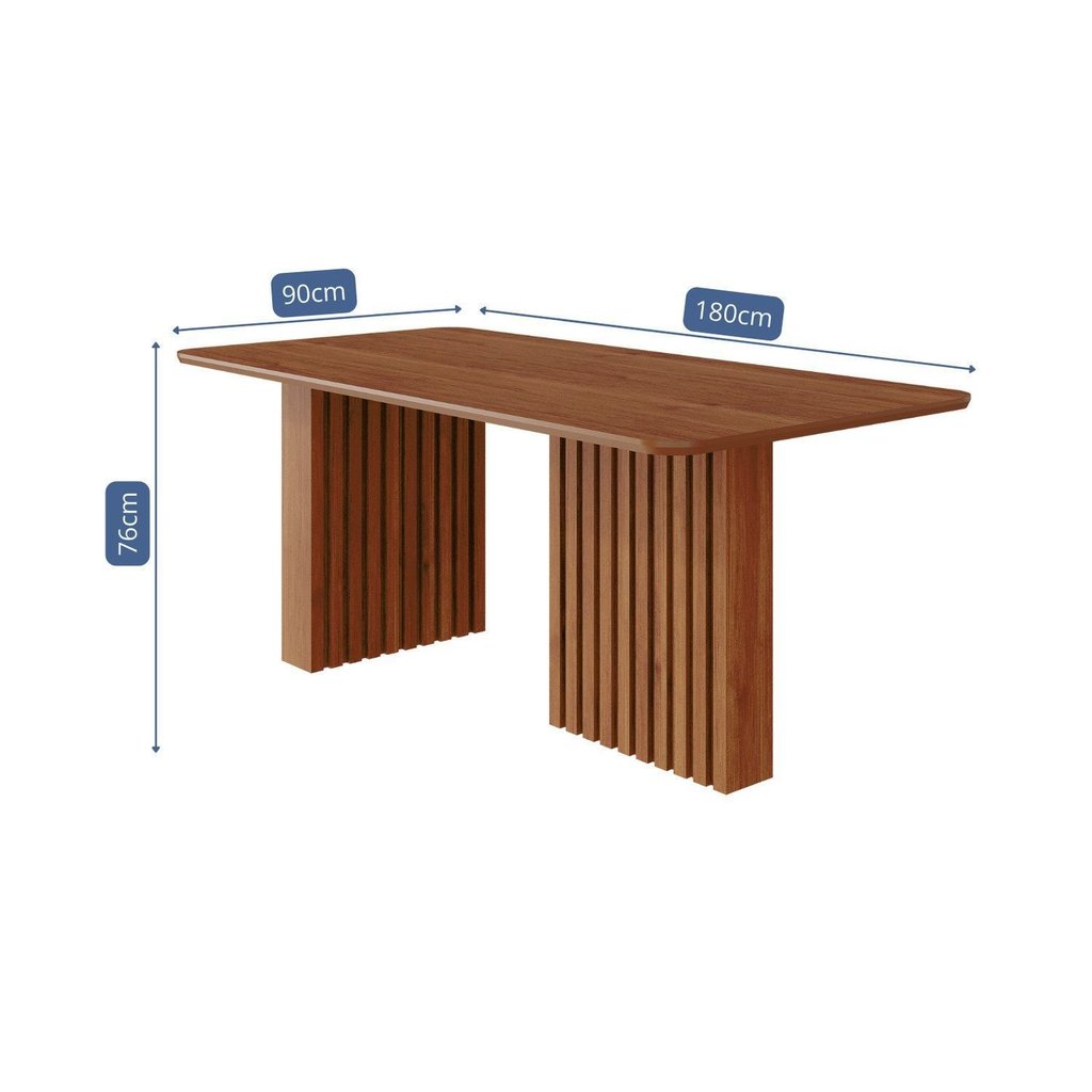 Mesa de Jantar 6 Lugares 180cm Retangular Ester Marrom/Cinamomo 180 · foto 2