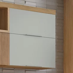 Armário 2 Portas Basculante Marquesa 80cm 100% MDF Marrom/Nature/Verde Nature/Verde
