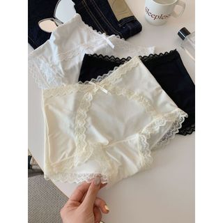[Boa aparência doce] Japonês puro desejo renda menina Boxer verão fino gelo seda Bowknot calcinha