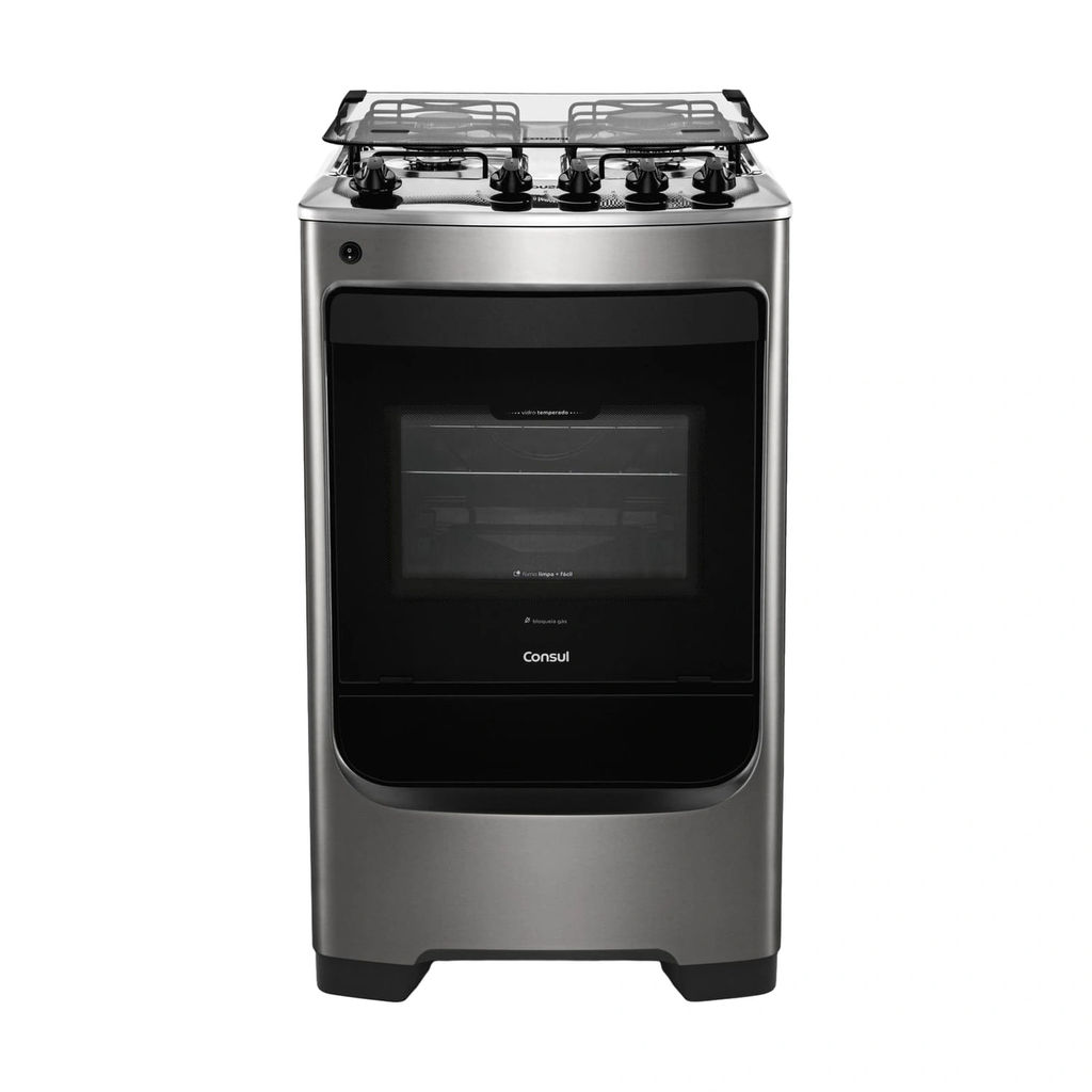 Fogão Consul 4 Bocas cor Inox com Acendimento Automático - CFO4NAR
