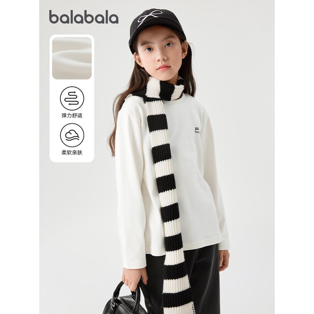 Barbara meninas camisetas de manga comprida médio grande crianças puro algodão camisas de fundo crianças em torno do pes