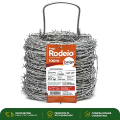 Arame Farpado Galvanizado Rodeio Belgo 1,6mm 100 Metros - Carga 350 kgf