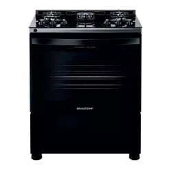 Fogão Brastemp 5 Bocas Preto Com Mesa de Vidro e Turbo Chama - BFS5VCE