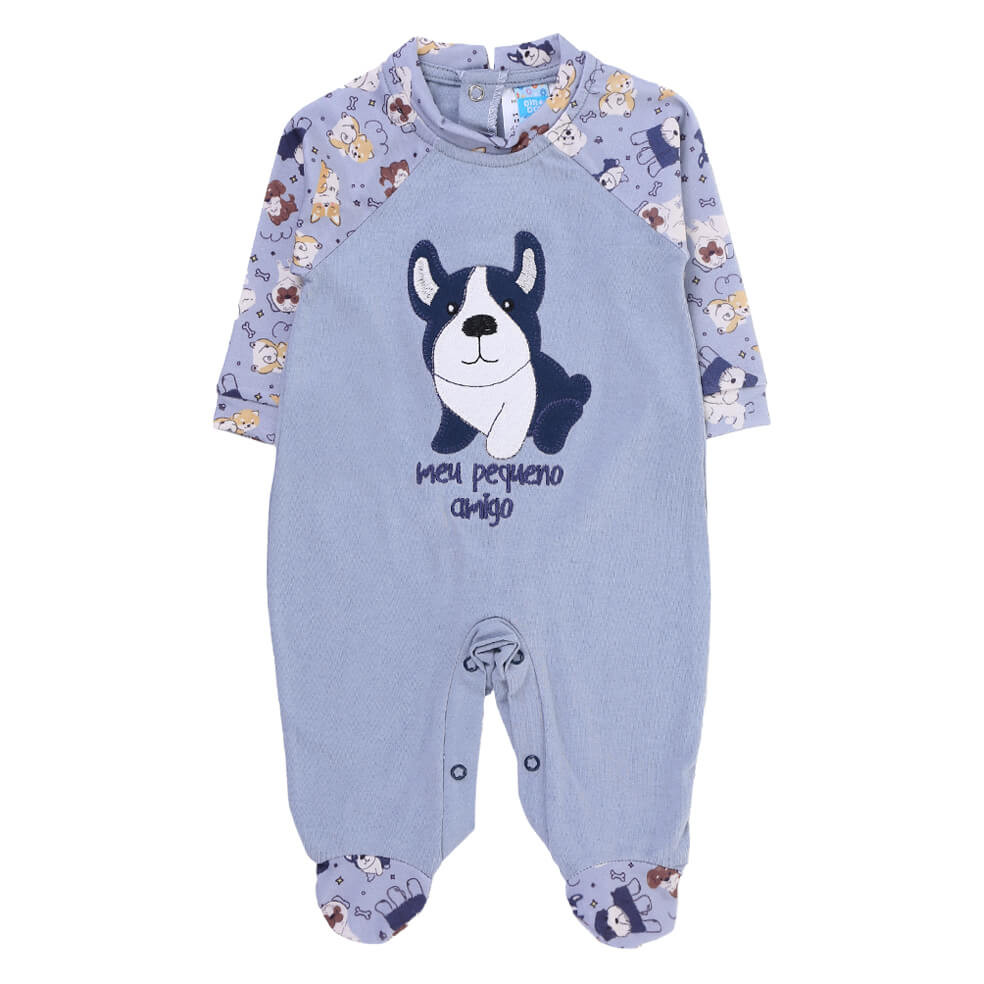 Macacão  Bebê Menino  Din Don Bordado Dog em Oferta na Shopee