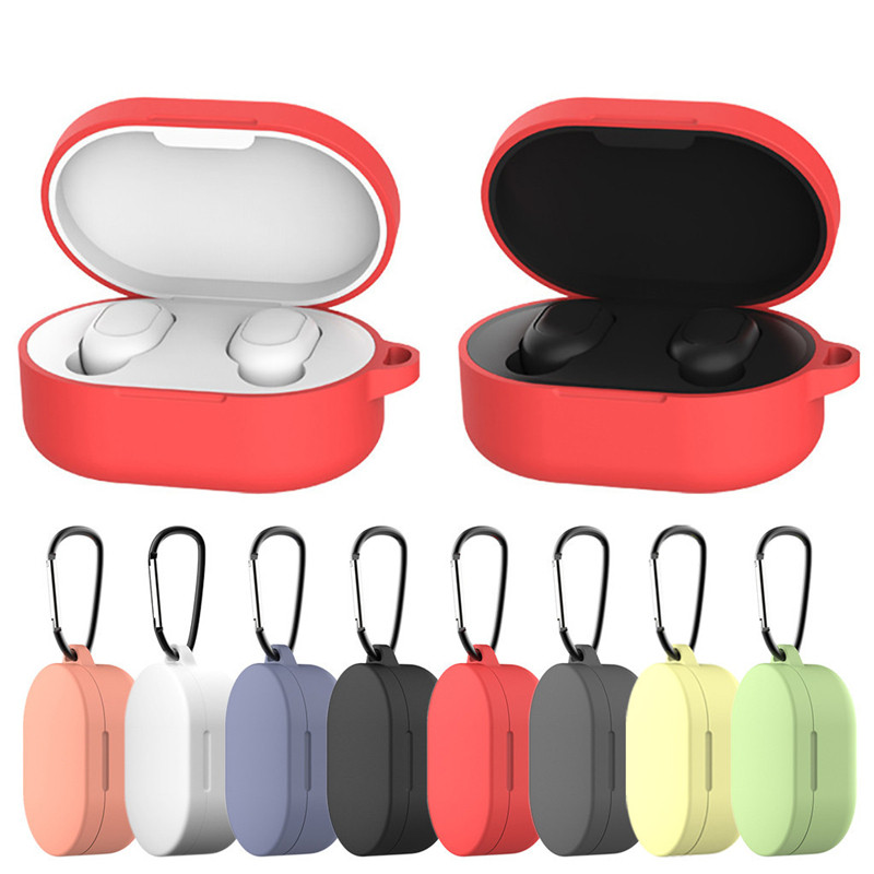 Capinha Xiaomi Redmi AirDots Silicone com Gancho Mosquetao Compativel AirDots 1 