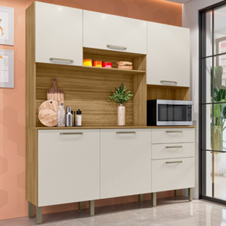 Cozinha Compacta 6 Portas 2 Gavetas com Tampo Ferrara Kits Paraná em Oferta na Shopee