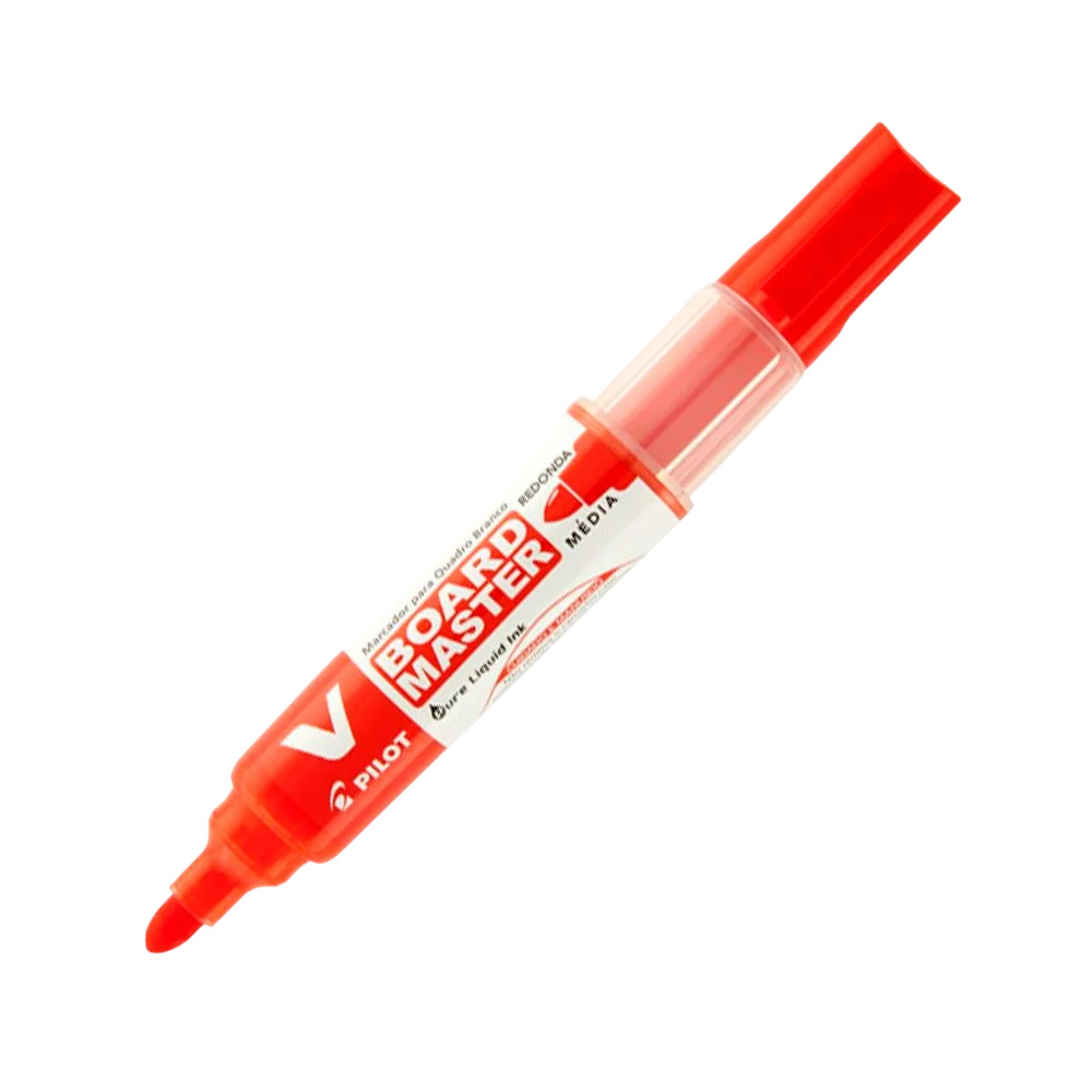 Marcador Vermelho para Quadro Branco Vboard Master Recarregável