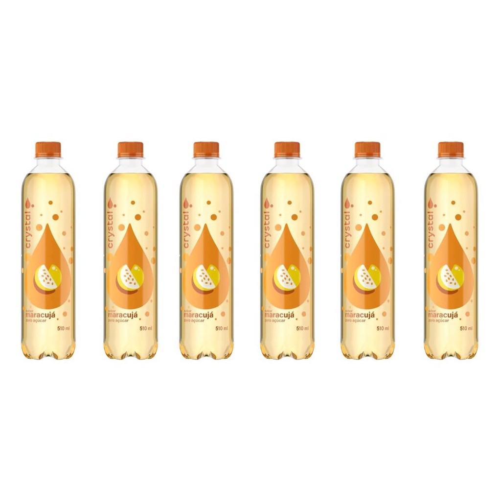 ÁGUA CRYSTAL SABORIZADA MARACUJÁ 510ML COM 6 UNIDADES